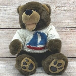Paradise‎ Collection Brown Plush Teddy Bear in Sailboat Sweater Stuffed Animal